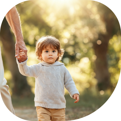 Child holding parent's hand