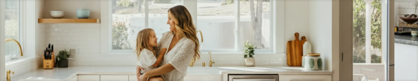 Mom with kids at home